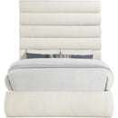 Meridian Adam Cream Boucle Fabric Full Bed IMAGE 3