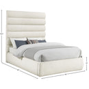 Meridian Adam Cream Boucle Fabric Full Bed IMAGE 9