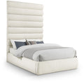  Color_Cream  Size_Full  -- Adam Cream Boucle Fabric Upholstered Full Bed IMAGE 1