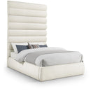  Color_Cream  Size_Full  -- Adam Cream Boucle Fabric Upholstered Full Bed IMAGE 1