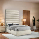  Color_Cream  Size_Full  -- Adam Cream Boucle Fabric Upholstered Full Bed IMAGE 2