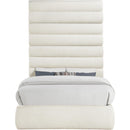 Meridian Adam Cream Boucle Fabric Full Bed IMAGE 3