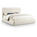  Color_Cream  Size_King  -- Adam Cream Boucle Fabric Upholstered King Bed IMAGE 1