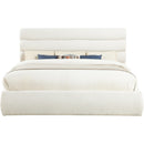  Color_Cream  Size_King  -- Adam Cream Boucle Fabric Upholstered King Bed IMAGE 3