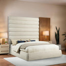  Color_Cream  Size_King  -- Adam Cream Boucle Fabric Upholstered King Bed IMAGE 2
