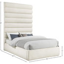  Color_Cream  Size_King  -- Adam Cream Boucle Fabric Upholstered King Bed IMAGE 9