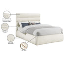 Meridian Adam Cream Boucle Fabric Queen Bed IMAGE 10