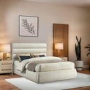  Color_Cream  Size_Queen  -- Adam Cream Boucle Fabric Upholstered Queen Bed IMAGE 2