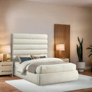  Color_Cream  Size_Queen  -- Adam Cream Boucle Fabric Upholstered Queen Bed IMAGE 2