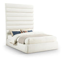 Meridian Adam Cream Boucle Fabric Queen Bed IMAGE 1