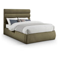  Color_Olive  Size_Full  -- Adam Olive Boucle Fabric Upholstered Full Bed IMAGE 1