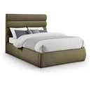 Meridian Adam Olive Boucle Fabric Full Bed IMAGE 1