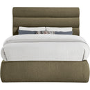  Color_Olive  Size_Full  -- Adam Olive Boucle Fabric Upholstered Full Bed IMAGE 3