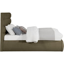  Color_Olive  Size_Full  -- Adam Olive Boucle Fabric Upholstered Full Bed IMAGE 4