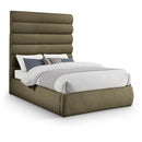  Color_Olive  Size_Full  -- Adam Olive Boucle Fabric Upholstered Full Bed IMAGE 1