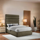  Color_Olive  Size_Full  -- Adam Olive Boucle Fabric Upholstered Full Bed IMAGE 2