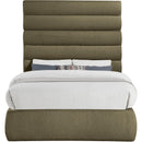  Color_Olive  Size_Full  -- Adam Olive Boucle Fabric Upholstered Full Bed IMAGE 3
