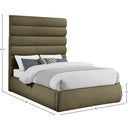  Color_Olive  Size_Full  -- Adam Olive Boucle Fabric Upholstered Full Bed IMAGE 9