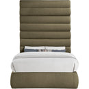 Color_Olive  Size_Full  -- Adam Olive Boucle Fabric Upholstered Full Bed IMAGE 3