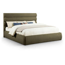  Color_Olive  Size_King  -- Adam Olive Boucle Fabric Upholstered King Bed IMAGE 1