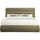  Color_Olive  Size_King  -- Adam Olive Boucle Fabric Upholstered King Bed IMAGE 3