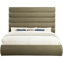  Color_Olive  Size_King  -- Adam Olive Boucle Fabric Upholstered King Bed IMAGE 3