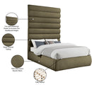  Color_Olive  Size_King  -- Adam Olive Boucle Fabric Upholstered King Bed IMAGE 10