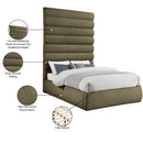 Meridian Adam Olive Boucle Fabric King Bed IMAGE 10