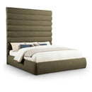  Color_Olive  Size_King  -- Adam Olive Boucle Fabric Upholstered King Bed IMAGE 1