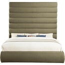  Color_Olive  Size_King  -- Adam Olive Boucle Fabric Upholstered King Bed IMAGE 3