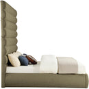  Color_Olive  Size_King  -- Adam Olive Boucle Fabric Upholstered King Bed IMAGE 4