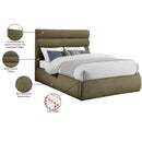  Color_Olive  Size_Queen  -- Adam Olive Boucle Fabric Upholstered Queen Bed IMAGE 10