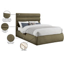 Meridian Adam Olive Boucle Fabric Queen Bed IMAGE 10