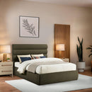  Color_Olive  Size_Queen  -- Adam Olive Boucle Fabric Upholstered Queen Bed IMAGE 2