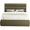  Color_Olive  Size_Queen  -- Adam Olive Boucle Fabric Upholstered Queen Bed IMAGE 3