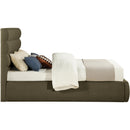  Color_Olive  Size_Queen  -- Adam Olive Boucle Fabric Upholstered Queen Bed IMAGE 4