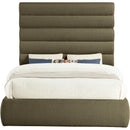  Color_Olive  Size_Queen  -- Adam Olive Boucle Fabric Upholstered Queen Bed IMAGE 3