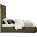  Color_Olive  Size_Queen  -- Adam Olive Boucle Fabric Upholstered Queen Bed IMAGE 4