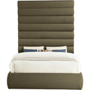  Color_Olive  Size_Queen  -- Adam Olive Boucle Fabric Upholstered Queen Bed IMAGE 3