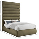  Color_Olive  Size_Queen  -- Adam Olive Boucle Fabric Upholstered Queen Bed IMAGE 9