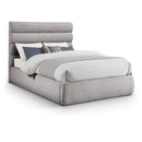  Color_Taupe  Size_Full  -- Adam Taupe Boucle Fabric Upholstered Full Bed IMAGE 1