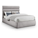 Meridian Adam Taupe Boucle Fabric Full Bed IMAGE 1