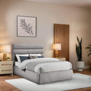  Color_Taupe  Size_Full  -- Adam Taupe Boucle Fabric Upholstered Full Bed IMAGE 2