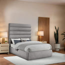  Color_Taupe  Size_Full  -- Adam Taupe Boucle Fabric Upholstered Full Bed IMAGE 2