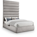 Meridian Adam Taupe Boucle Fabric Full Bed IMAGE 1