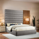  Color_Taupe  Size_King  -- Adam Taupe Boucle Fabric Upholstered King Bed IMAGE 2