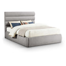  Color_Taupe  Size_Queen  -- Adam Taupe Boucle Fabric Upholstered Queen Bed IMAGE 1