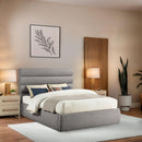 Color_Taupe  Size_Queen  -- Adam Taupe Boucle Fabric Upholstered Queen Bed IMAGE 2