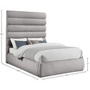 Meridian Adam Taupe Boucle Fabric Queen Bed IMAGE 9