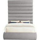 Meridian Adam Taupe Boucle Fabric Queen Bed IMAGE 3